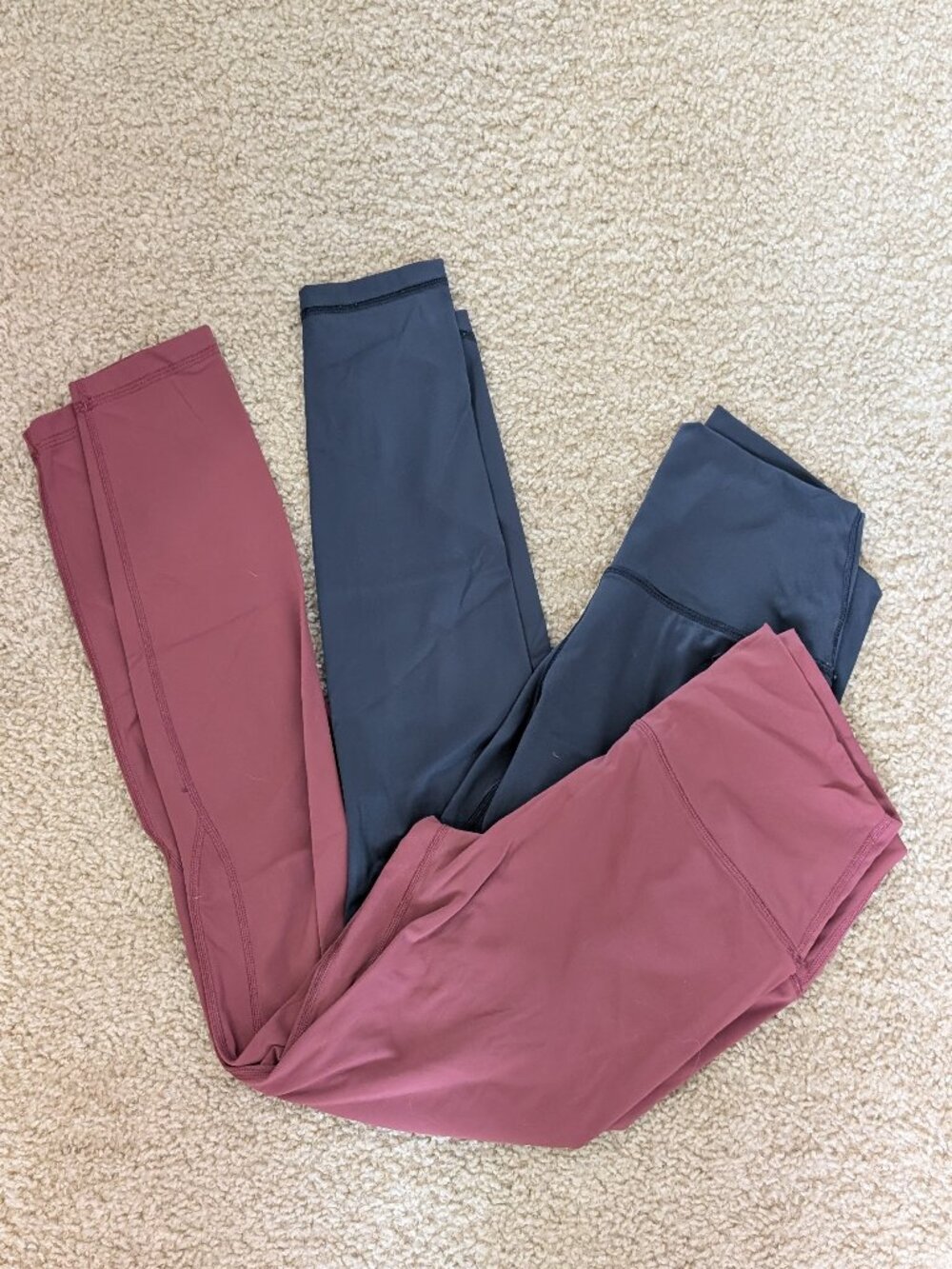 Bundle of 2 CRZ Yoga High-Waisted Leggings in Pink and Gray